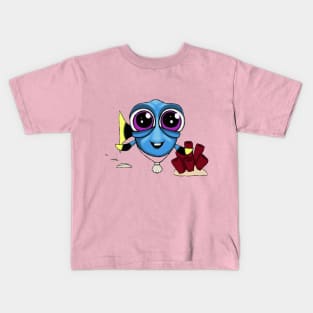 A-Dory-ble Fish with Shell Necklace Kids T-Shirt